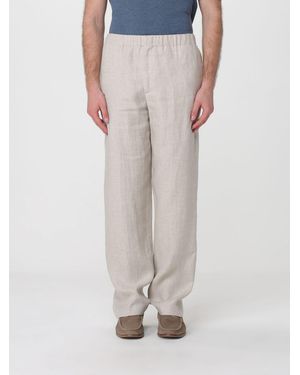 Lardini Linen Wide-Leg Pants - Gray