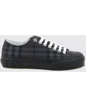 Burberry Baskets Basses En Nylon À Motif Check Avec Bout En Caoutchouc - Blanc