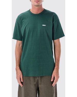 Obey Camiseta De Algodón Con Estampado Gráfico Y Logo En Contraste En La Parte Delantera - Verde