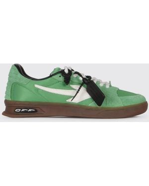Off-White c/o Virgil Abloh Suede And Nylon End Of Play Trainers - Green