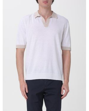 Eleventy Linen And Cotton Polo Shirt - White