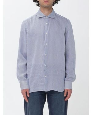MC2 Saint Barth Striped Linen Blend Shirt - Blue