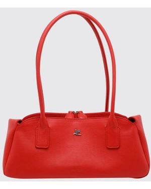 Courreges CourrÈ Ges Strip Leather Bag - Red