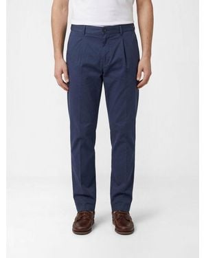 Eleventy Linen Blend Chino Trousers - Blue