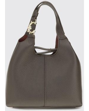 Coccinelle C-Easy Mini Tumbled Leather Handbag With Removable Inner Pouch - Grey