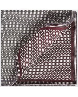 Brunello Cucinelli Pañuelo De Bolsillo De Pura Seda Con Estampado Abstracto - Gris