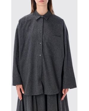 By Malene Birger Relaxed Fit Organic Cotton Shirt With Dropped Shoulders - Grey