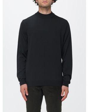 Zanone Crew Neck Wool Blend Sweater With Long Sleeves - Blue