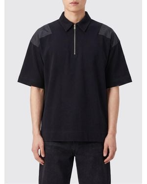 Tatras Short-Sleeved Cotton Polo Shirt With Zip Closure And Dropped Shoulders - Black
