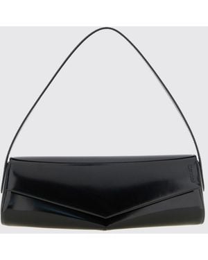 Jil Sander Kante Schultertasche Aus Gebürstetem Kalbsleder Mit Flachem Griff - Schwarz