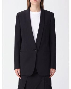 Maison Margiela Single-Breasted Wool Blazer With Shawl Collar - Blue