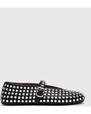 Alaïa Mary Jane Lambskin Ballet Flats With All-Over Crystals - White