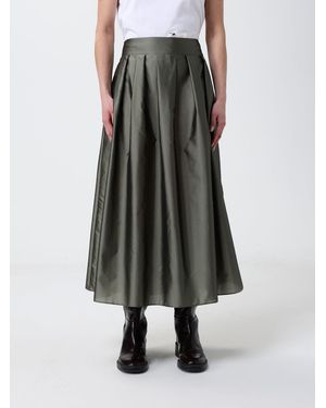 Max Mara Silk Blend Satin Midi Skirt - Green