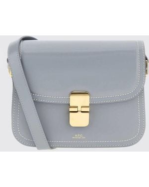 A.P.C. Grace Mini-Umhängetasche Aus Glattem Rindsleder Mit Schnalle - Grau