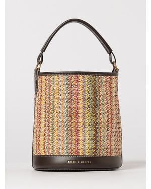 Antonio Marras Straw And Leather Bucket Bag With Pouch - Natural