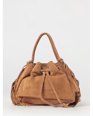 Vic Matié Vic Mati&Eacute Fringed Suede Handbag With Drawstring Closure - Brown