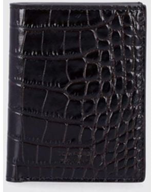 Tom Ford Crocodile Print Leather Card Holder - White