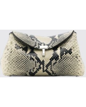 TOTEME T-Lock Mini-Handtasche Aus Leder Mit Python-Print Und Einzelgriff - Natur