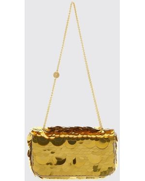 Rabanne Sparkle Schultertasche Von Aus Leder Und Polyester Mit Metallhenkel - Weiß