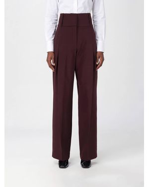 Sportmax High-Waisted Tailored Virgin Wool Palazzo Pants - Purple