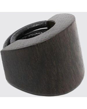 Monies Bayla Ring Aus Holz Und Leder - Weiß