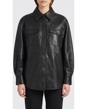 P.A.R.O.S.H. Hemdjacke Aus Lammleder Von P.A.R.O.S.H. Mit Aufgesetzten Taschen - Schwarz