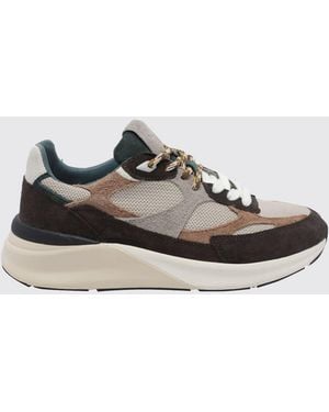 Date Musa Suede And Mesh Low-Top Sneakers With An Embossed Logo - White