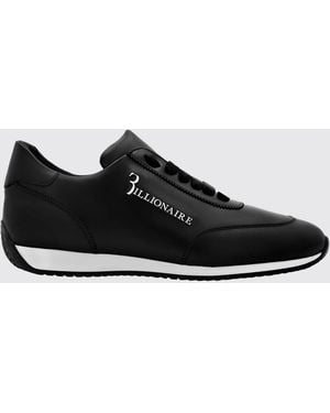 Billionaire Low-Top-Sneakers Aus Glattleder Mit Metallischem Logo Und Gepolstertem Knöchel - Schwarz