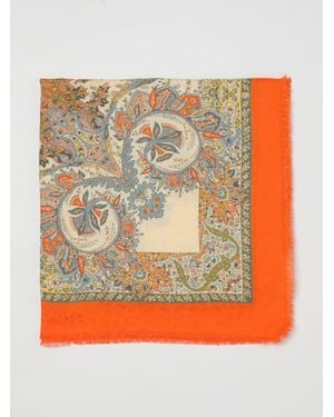 Etro Foulard Aus Baumwollmischung Mit Paisley-Print - Orange