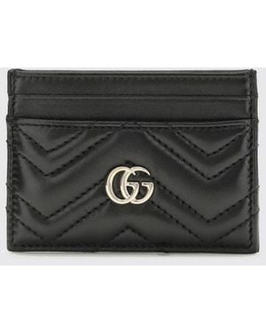 Gucci Tarjetero Gg Marmont De Napa Matelassé - Blanco