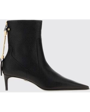 DSquared² Bottines En Cuir Grainé Avec Talon Aiguille Et Bout En Amande - Noir