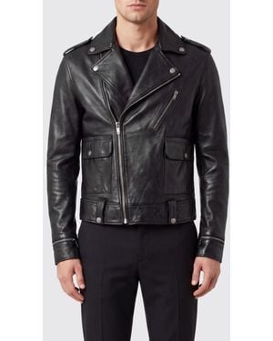 Golden Goose Ovine Leather Biker Jacket With Asymmetrical Zip Closure - Black