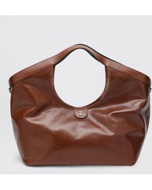 Gucci Giglio Large Tote Bag - Brown