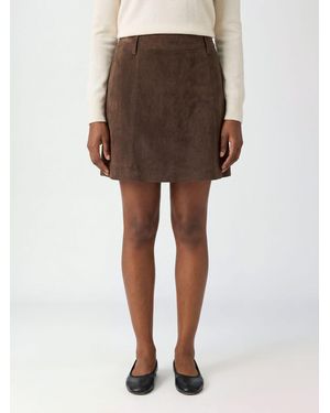 DUNST High-Waisted Suede-Effect Technical Fabric Pencil Mini Skirt - Brown
