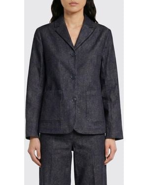 Max Mara Robin Single-Breasted Denim Blazer - Grey