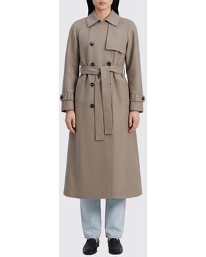 Harris Wharf London Double-Breasted Virgin Wool Trench Coat - Natural