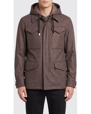 Eleventy Hooded Jacket - Brown