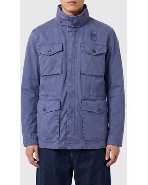 Blauer Chaqueta Cortavientos De Algodón - Azul