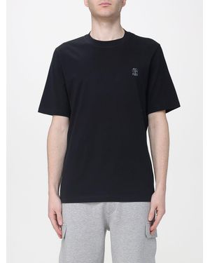 Brunello Cucinelli Cotton T-Shirt With Logo - Black