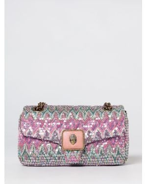 Kurt Geiger Pimlico Shoulder Bag With Sequin Embroidery And Abstract Pattern - Pink