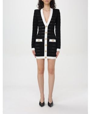 Balmain Dress With Transparent Inserts - Black