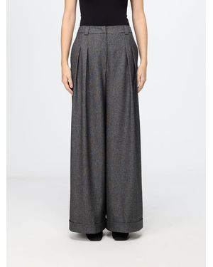 Hanita Pinstriped Palazzo Pants - Black