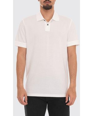BOSS Short-Sleeved Cotton Polo Shirt With Ribbed Collar - White