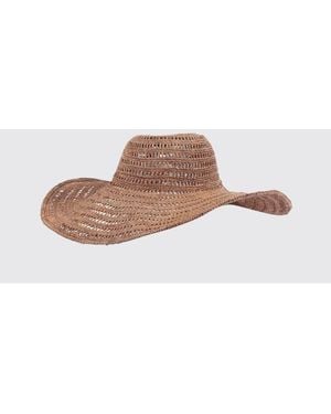 IBELIV Perforated Raffia Miaro Hat - Brown