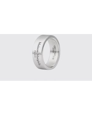 Maison Margiela Engraved Logo Band Ring - White