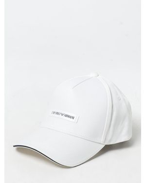 Emporio Armani Cotton Hat With Logo - White
