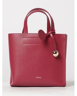 Furla Kleine Divide Tote-Bag Aus Mit Doppeltem Henkel Und Charm - Rot