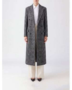 Tagliatore Prince Of Wales Check Double-Breasted Wool Coat - Grey