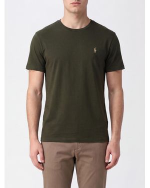 Polo Ralph Lauren Slim Fit Baumwoll-T-Shirt Mit Gesticktem Logo Und Rundhalsausschnitt - Grün