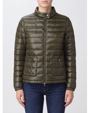 Herno Short Ultralight Nylon Down Jacket With Biker Collar And Zip - Brown